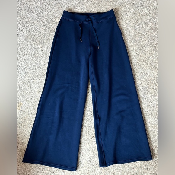 SPANX Air Essentials NWOT Women’s Wide-Leg Navy Drawstring Pants Sz L - Picture 2 of 5
